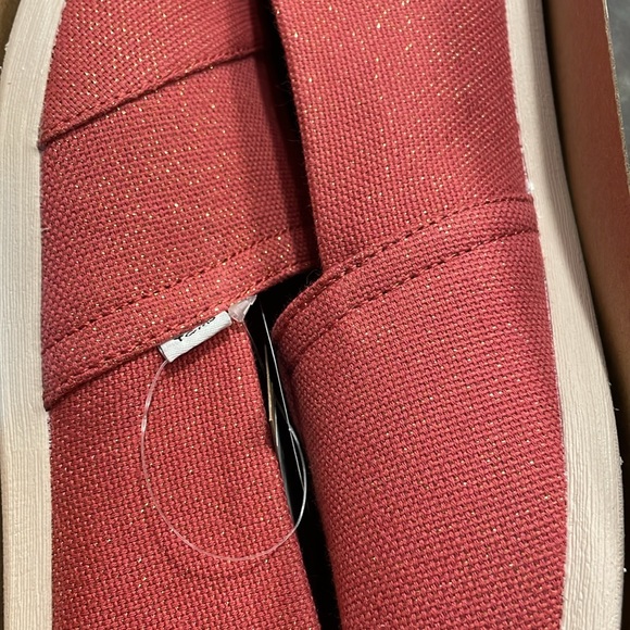 Toms Faded Rose Metallic Linen Alpargata Shoes NWT 8.5 - Picture 11 of 12